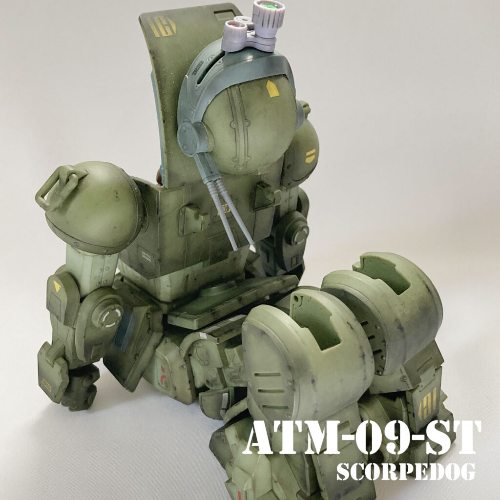 ウェーブ(Wave) 装甲騎兵ボトムズ スコープドッグ 1/24スケール 全高約16cm 色分け済みプラモデルの降着姿勢後ろ