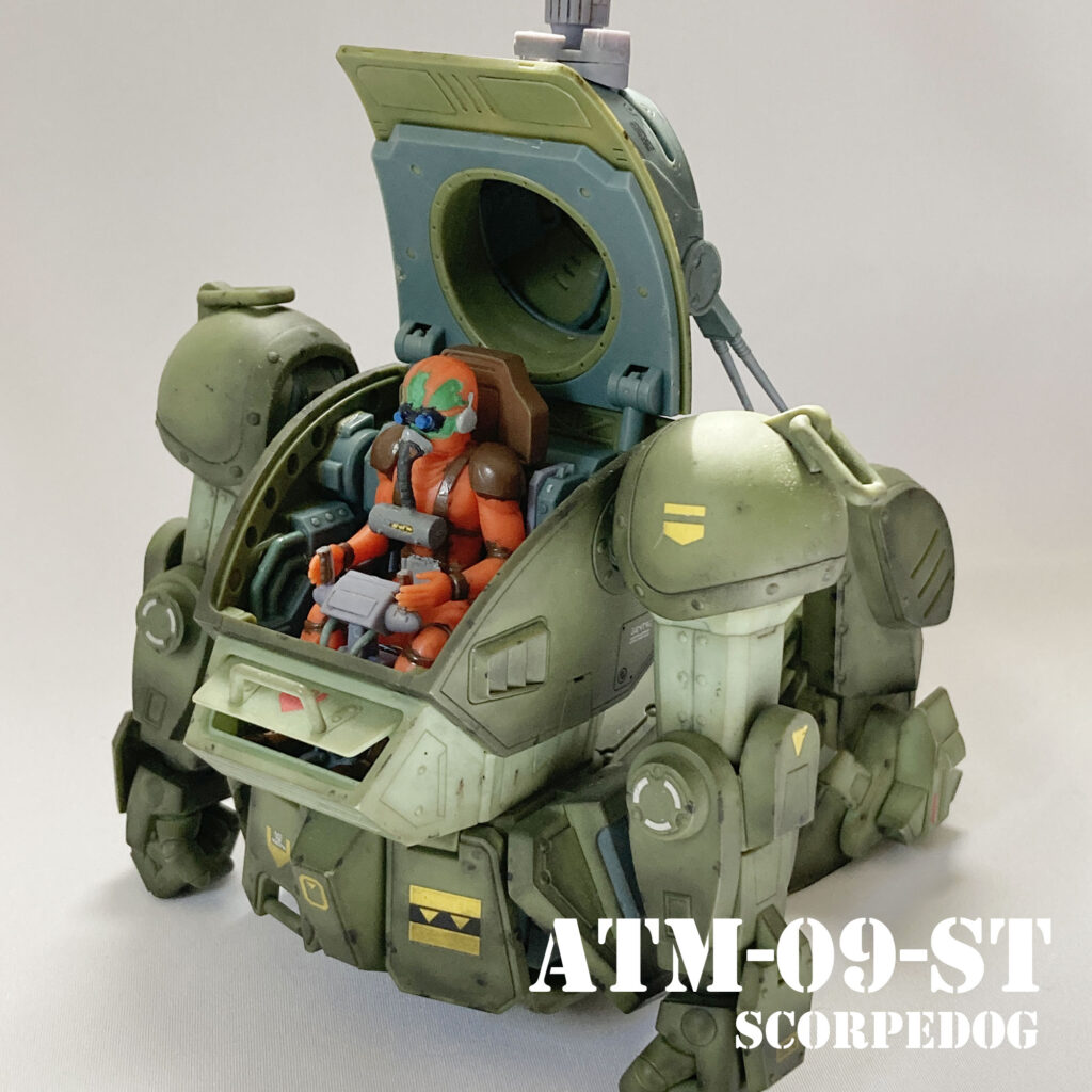 ウェーブ(Wave) 装甲騎兵ボトムズ スコープドッグ 1/24スケール 全高約16cm 色分け済みプラモデルのハッチオープン状態